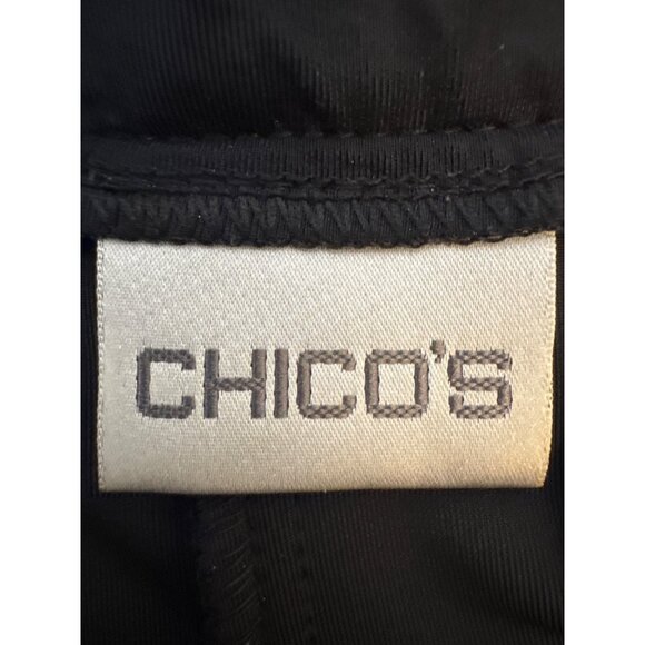 Chicos Black Size 16 Flowy Velvet Dressy Pants Short - Picture 4 of 15